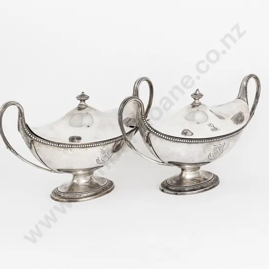 An Elegant Pair Of Geo III S/S Sauce Tureens