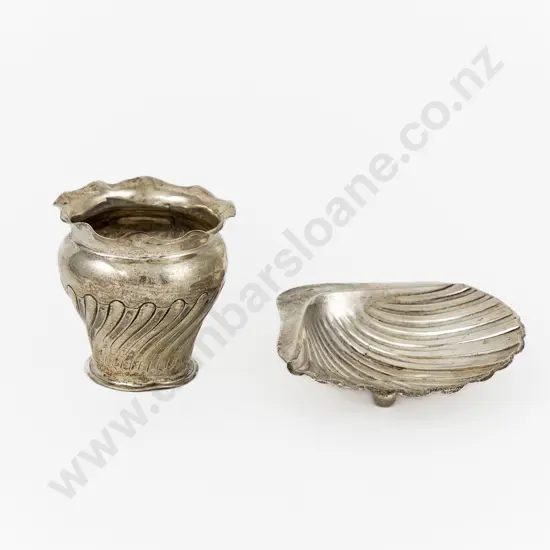 Edw VII S/S Scallop Shaped Butter Dish