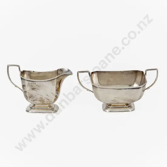 Geo V S/S Sugar Bowl and Milk Jug