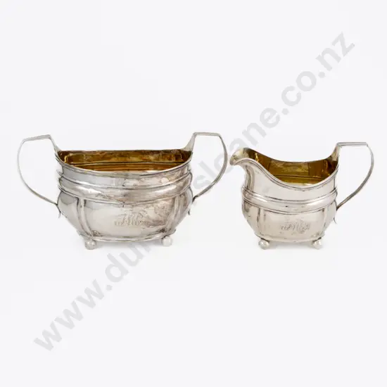 Geo III S/S Sugar Bowl & Milk Jug