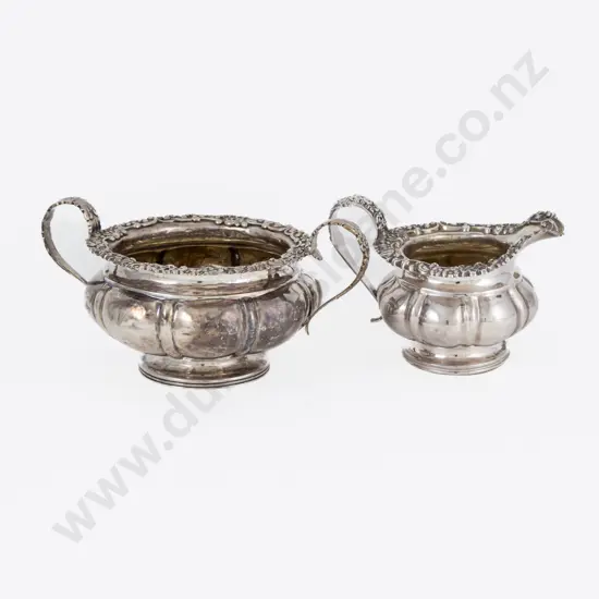 Geo III S/S Sugar Bowl & Similar Geo IV Milk Jug