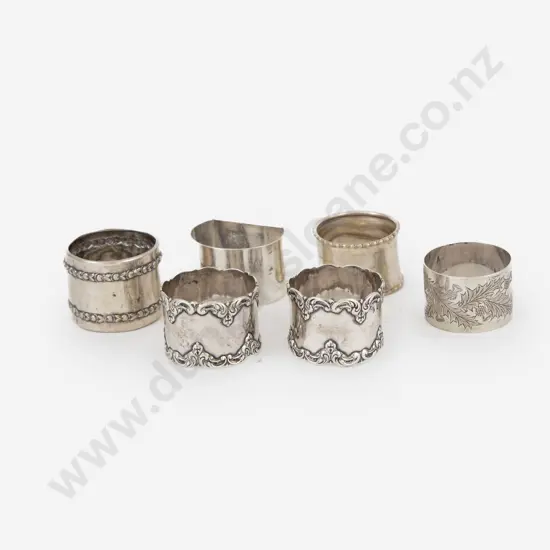 Six Various S/S Napkin Rings