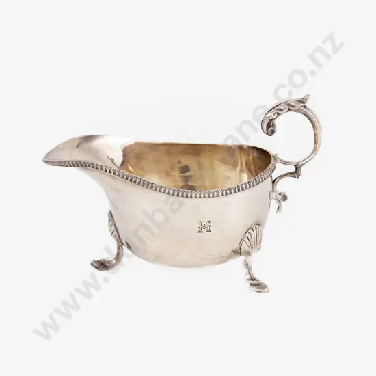 Late C19th S/Plate Gravy Boat