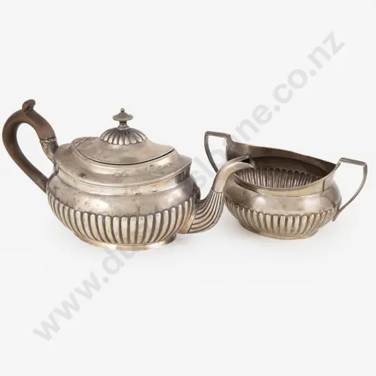 Geo III Irish S/S Teapot & Two Handled Sugar Bowl
