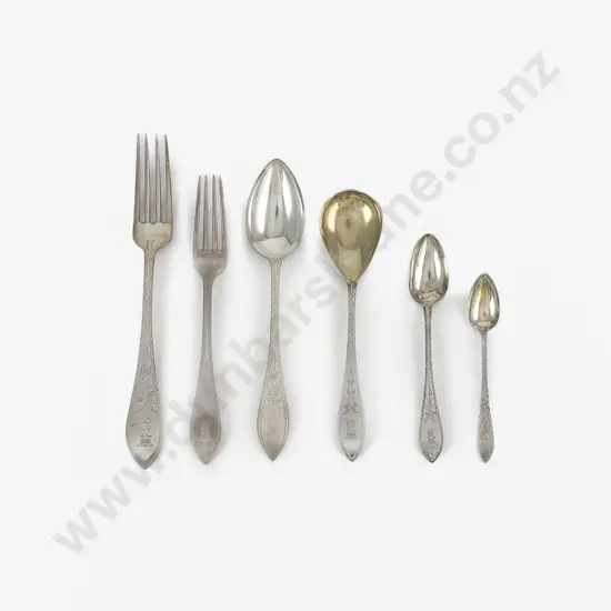 28 Piece Danish Silver Cutlery Set by L Berth of Copenhagen