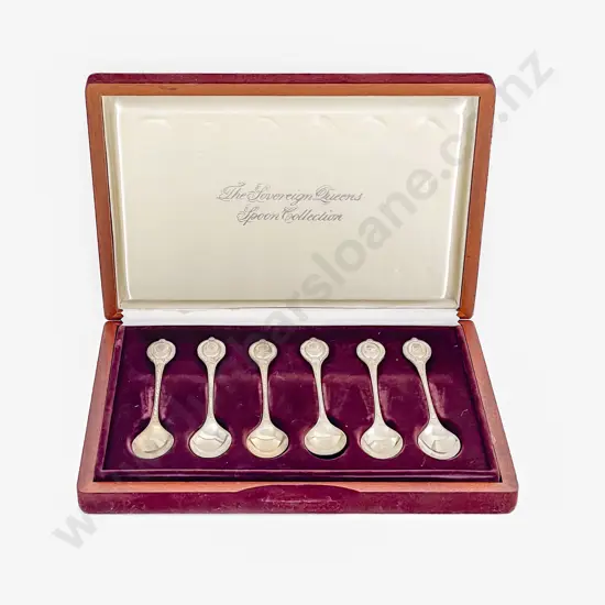 Cased Set Of Six S/S Sovereign Queens Teaspoons