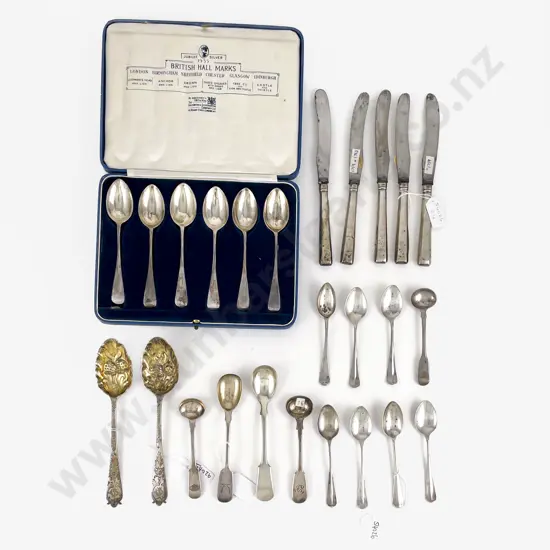 Cased Set Of Six S/S 1935 British Hallmarks Teaspoons