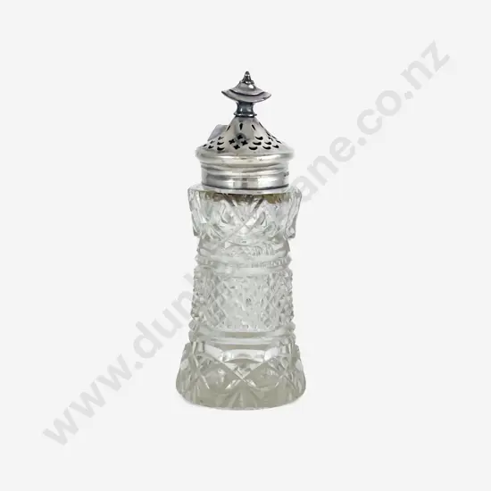 Geo V S/S Topped Cut glass Sugar Caster