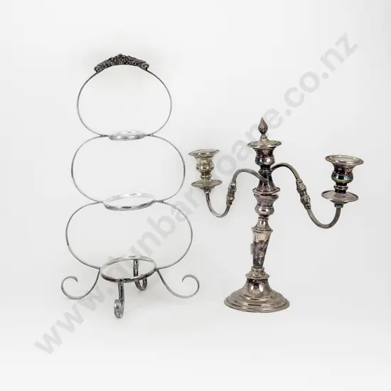 S/P Candelabrum & Cake Stand