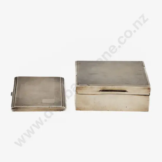 QEII S/S Cigarette Box & Geo V S/S Cigarette Case