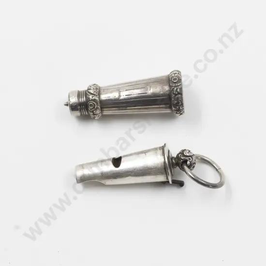 Rare WmIV S/S Military/Naval Officers Cased Pendant Whistle
