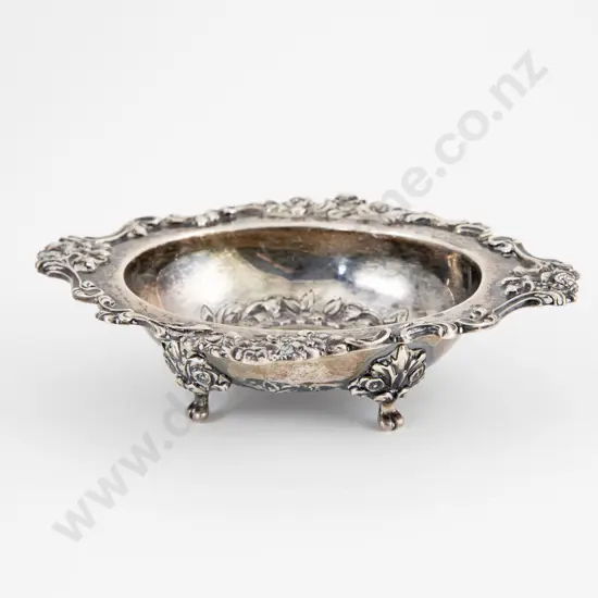 Vict S/S Floret Embossed Trinket Dish