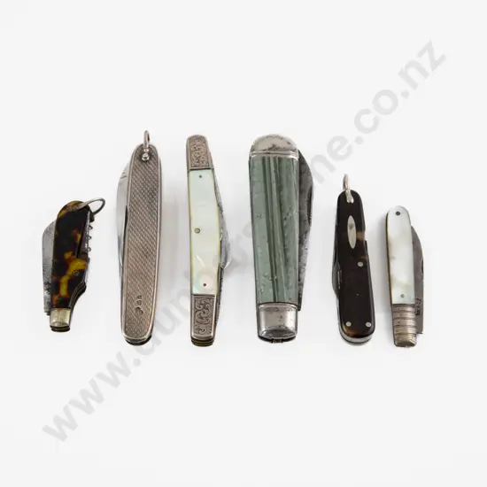 Three S/S & MOP Pocket/Fruit Knives & Three Others