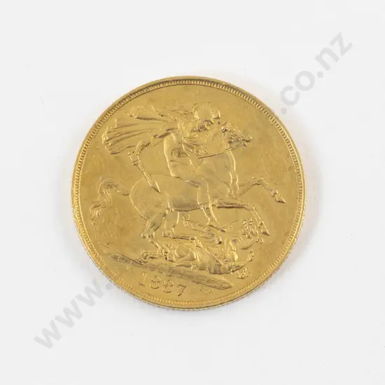 Victoria 1887 Two Pound Double Gold Sovereign