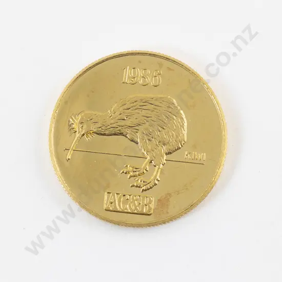 1986 Kiwi 1ozTroy .9999 Fine NZ Gold