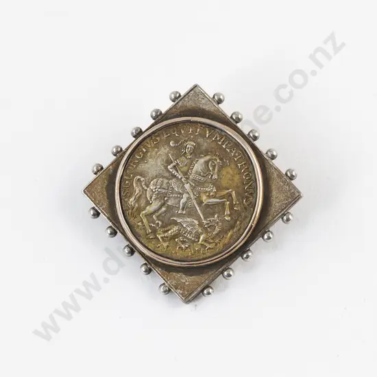 Silver Hungry St. George's S:Georgivs.Eqvitvm.Patronvs Medal Brooch