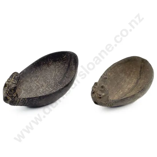 Two Papua New Guinea Coconut Shell Spoons