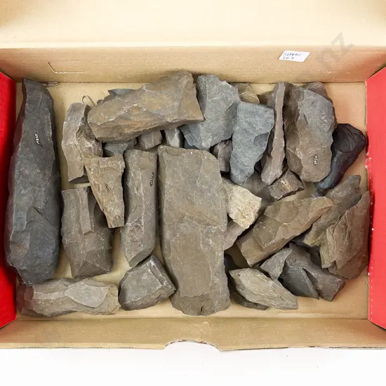 Box Quantity of Assorted Worked Stones From The Pitcairns