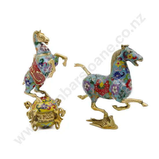 Pair of Cloisonne Horses