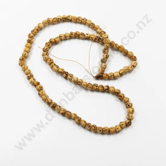 Bone Skull Carved Mala Bead Necklace
