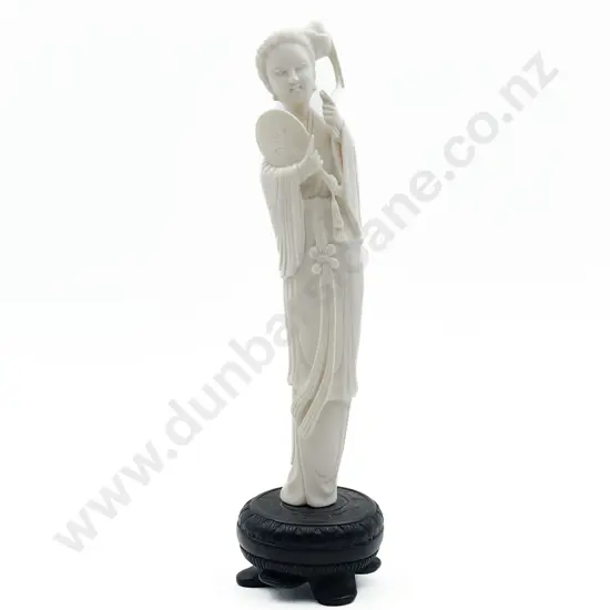 Tall Japanese Ivory Bijin on Stand
