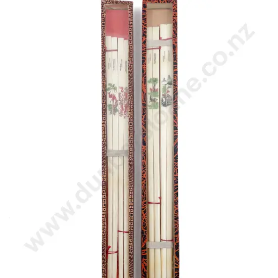 Two Boxed Pairs of Decorated Ivory Chopsticks