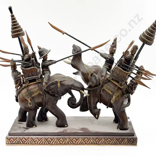 Carved Indonesian Wood Figure Group