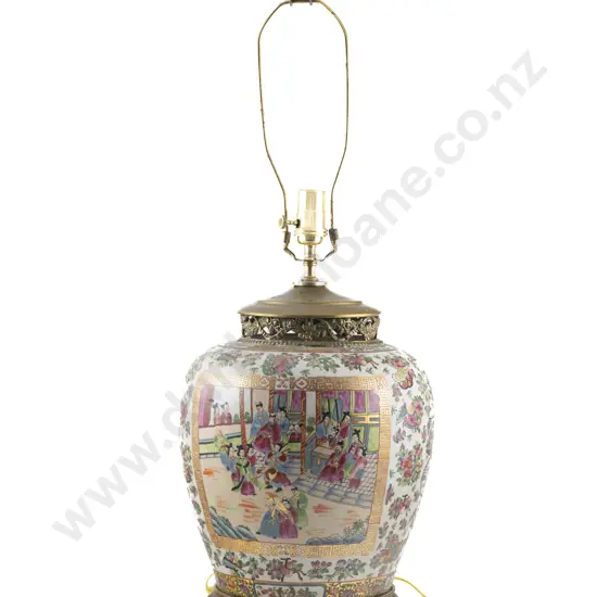 Chinese Canton Lamp Base