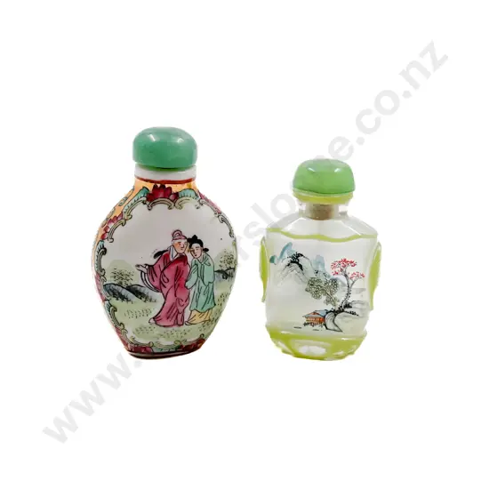 Two Hand Painted Japanese Scent Bottles