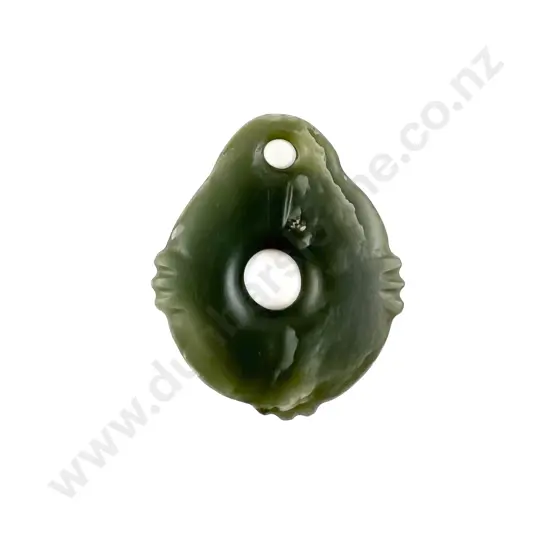 A Large Kakaporia Carved In Inanga Pounamu