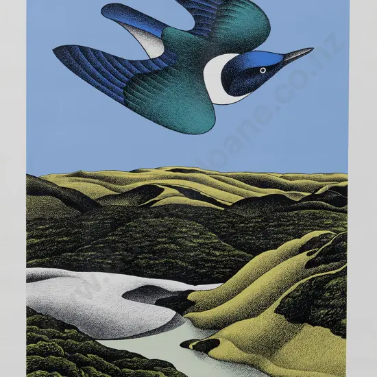 Donald Binney (1940 - 2012) - Swoop of The Kotare Wainamu