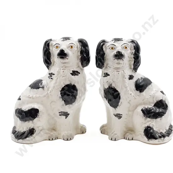 Pair of Victorian Staffordshire Mantle Dogs