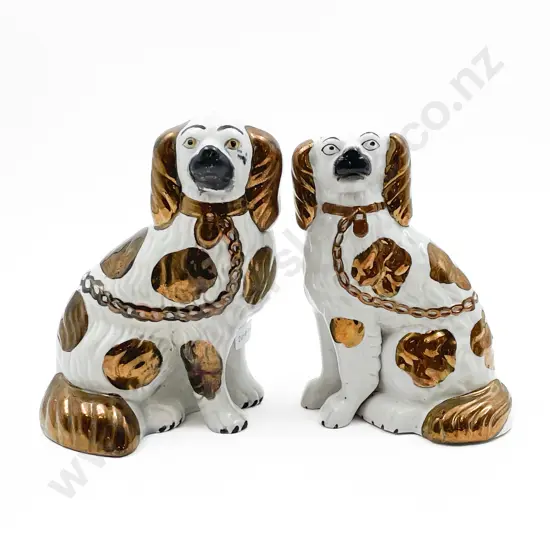 Pair of Victorian Staffordshire Mantle Dogs