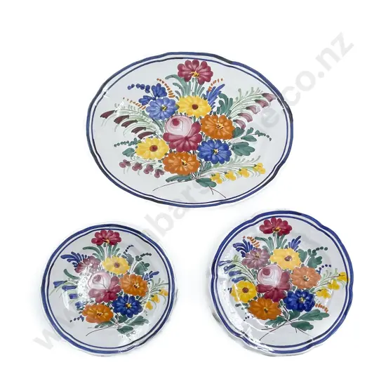 Quantity of Italian Hand painted and Floral Designed Plates and Ashet
