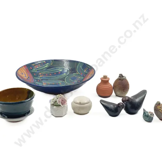 Small Quantity of Assorted Pottery and Ornaments with Large Italian Fruit Bowl