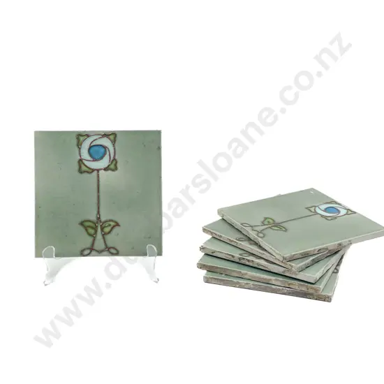 Six Vintage Decorative Tiles
