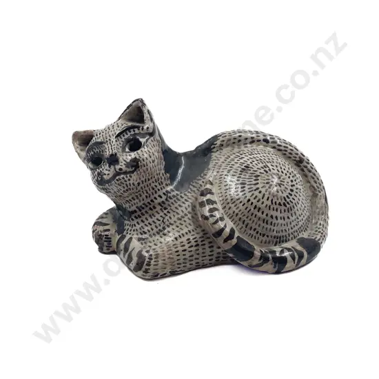 Glazed Pottery Cat Ornament