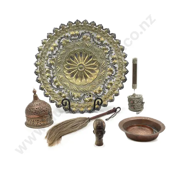 Decorative Brass Tray and Assorted Metal Ware etc