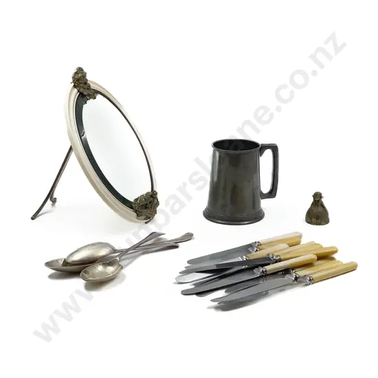 Small Quantity of Assorted Cutlery etc Including Two Pieces of S/S and Mirror