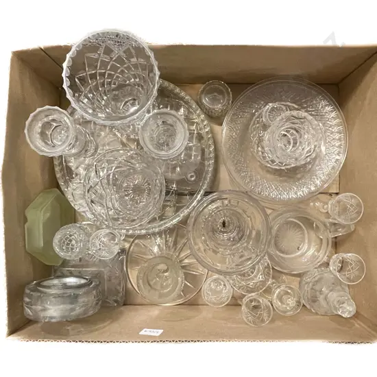 Box of Assorted Crystal and Glassware