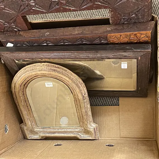 Two Vintage Mirrors and Two Decorative Empty Frames