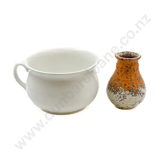 Small German Vase Together with Ceramic Potty