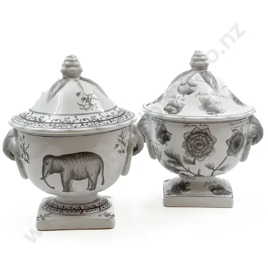 Two Decorative Ceramic Lidded Urns