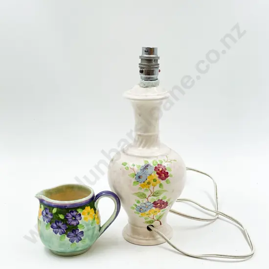 Floral Decorated Vase with E. Radford Jug