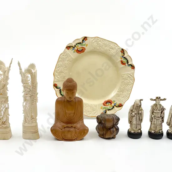 Small Quantity of Assorted Figures and Ornaments Including Bone and Resin