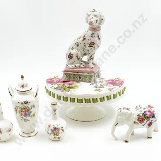Small Quantity of Fancy China Ornaments and Vases on Cake Stand