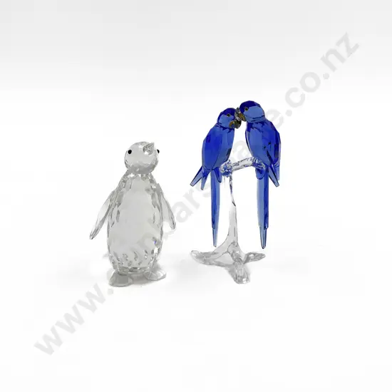 Swarovski Penguin and Parrot Group Figure