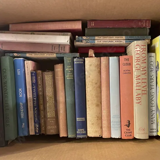 Box of Assorted Books Including Agatha Christie