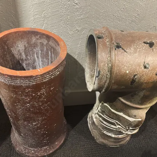 Vintage Terracotta Chimney with Kiln Jewels and Pipe