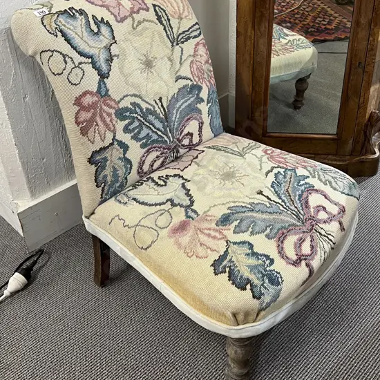 Victorian Nursing Chair Upholstered in Floral Design